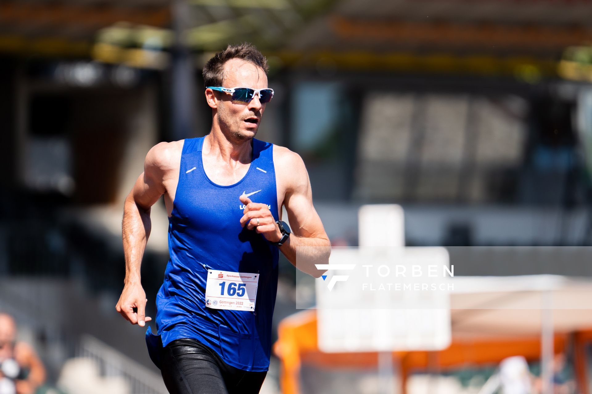 Christian Kalinowski (LG Eichsfeld) am 03.07.2022 waehrend den NLV+BLV Leichtathletik-Landesmeisterschaften im Jahnstadion in Goettingen (Tag 1)